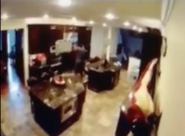 Footage from one of the videos Farley posted, which she alleges Mathews is attacking her. (JenniFarley.com)