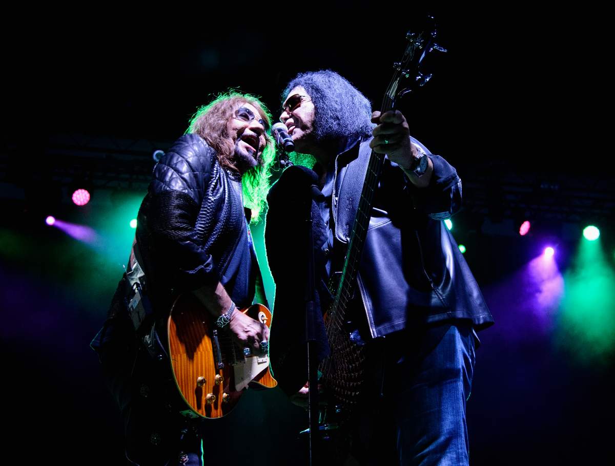 Ace Frehley performs with Gene Simmons at the ‘Children Matter Benefit Concert’ on Sept. 2, 2017, at CHS Field Stadium in St Paul, Minn.