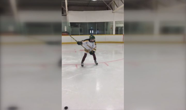 A social media video shows the 18-year-old defenceman wearing his Humboldt Broncos gear.
