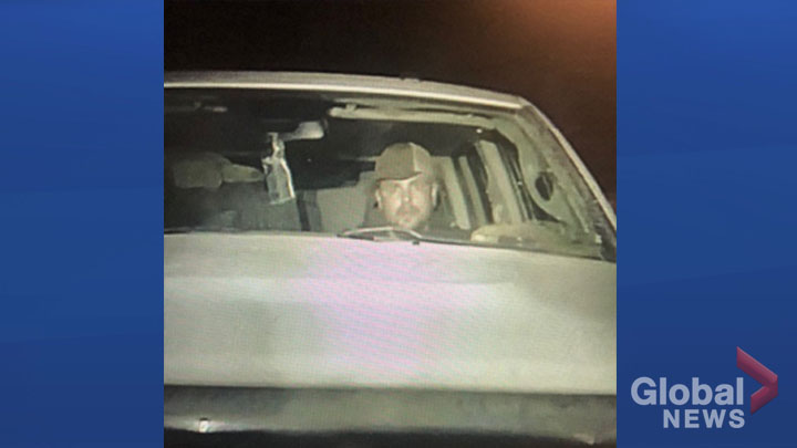 RCMP are searching for a suspect after a truck rammed an RCMP SUV on Jan. 14, 2019.