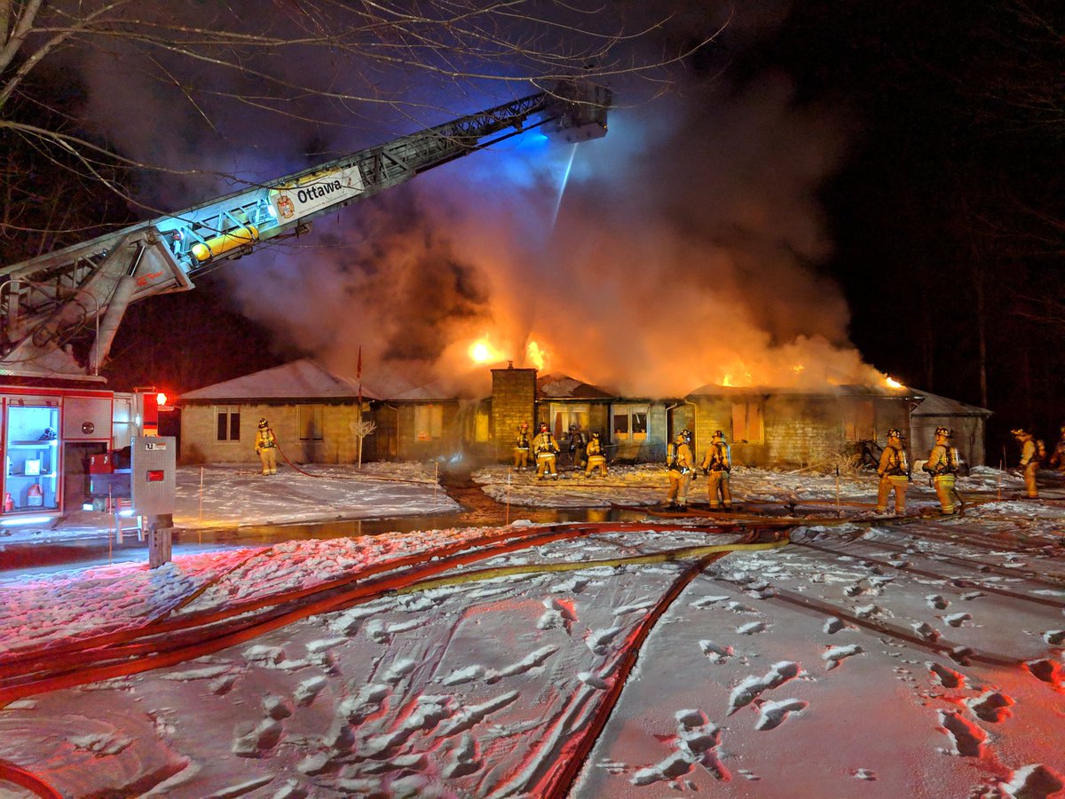 A fire burned through a Manotick home on Monday evening displacing two and causing around $1 million in damages.