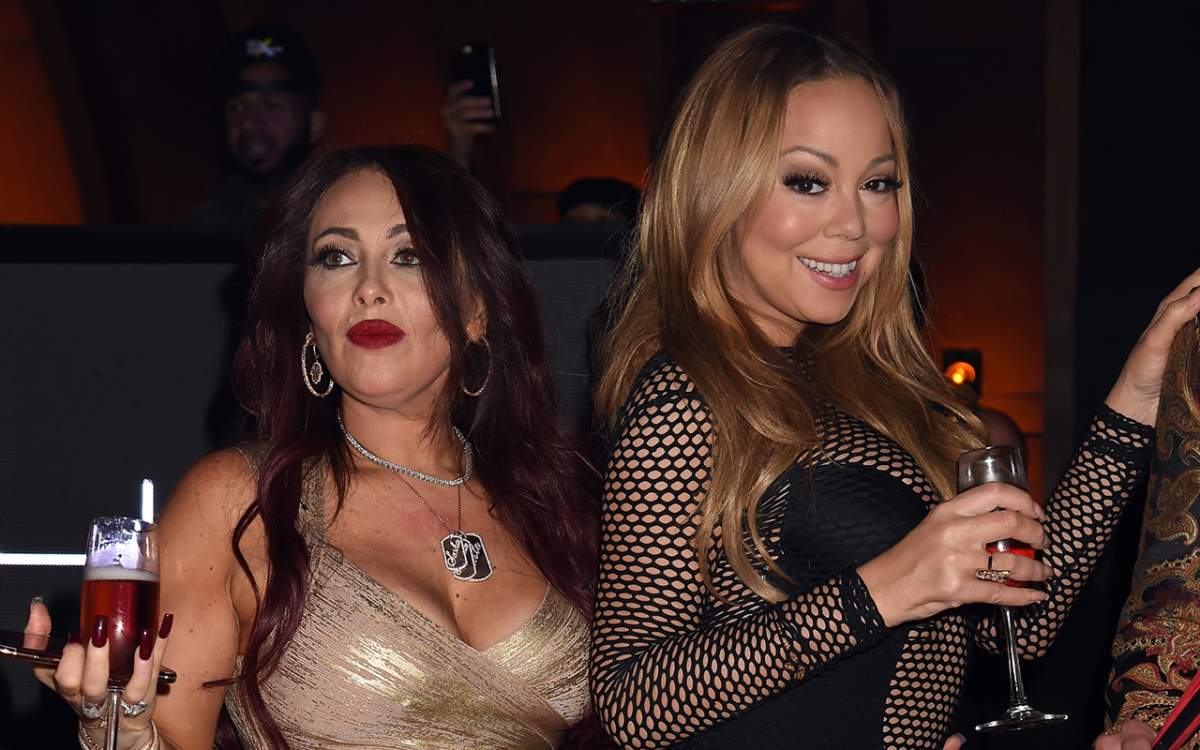 Stella Bulochnikov (L) and Mariah Carey attend Mishka B's Epic Bat Mitzvah at 1OAK on May 6, 2016 in Los Angeles, Calif.