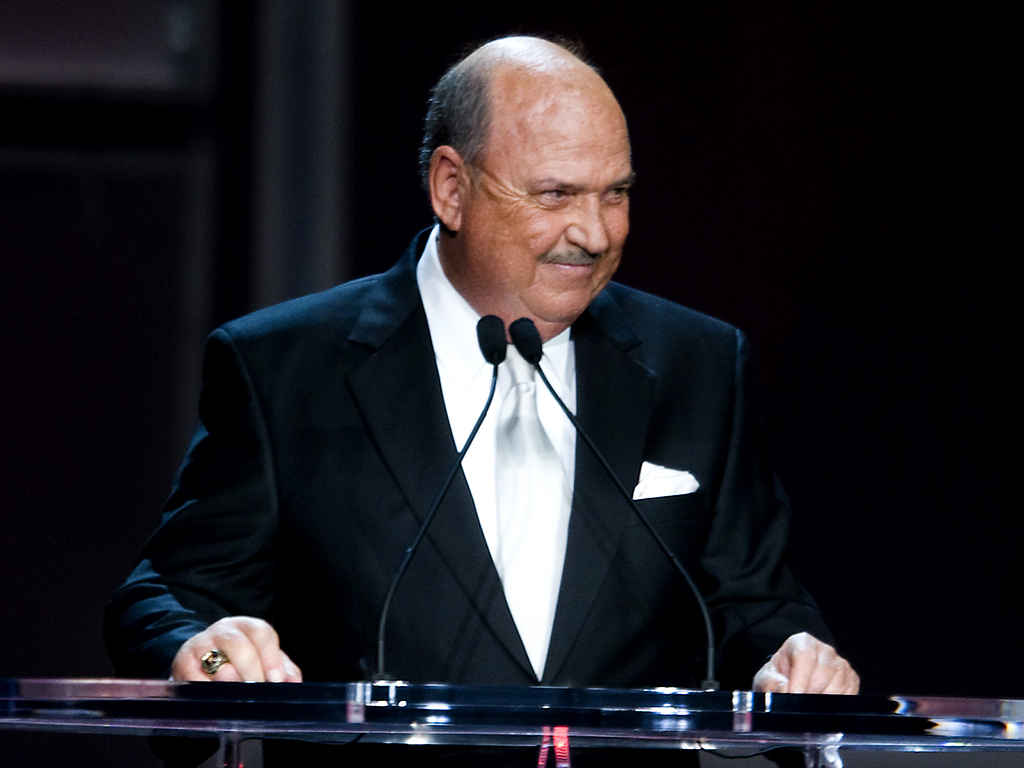 WWE broadcaster “Mean” Gene Okerland attends the 25th Anniversary of WrestleMania’s WWE Hall of Fame at the Toyota Center on April 4, 2009 in Houston, Tex.