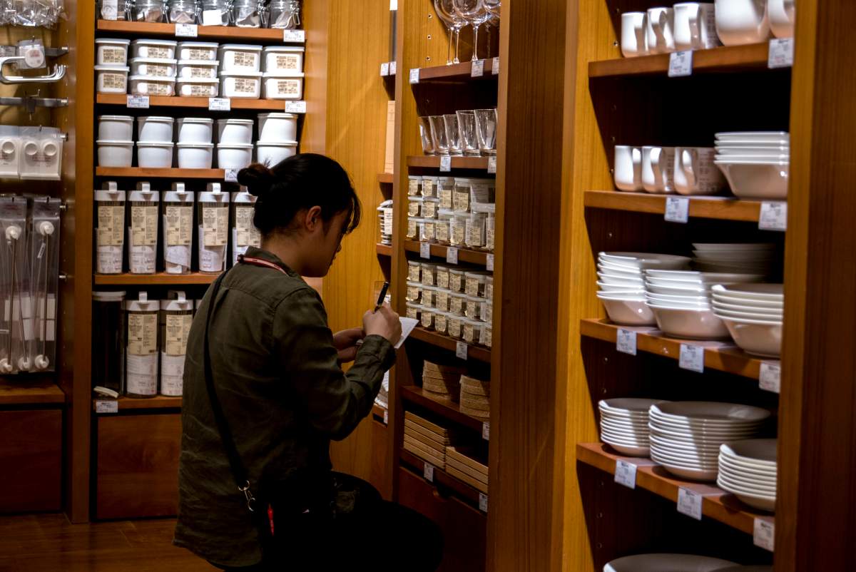 Chinese customers in MUJI Shanghai Huaihai 755, a flagship store located at Huaihai road.
