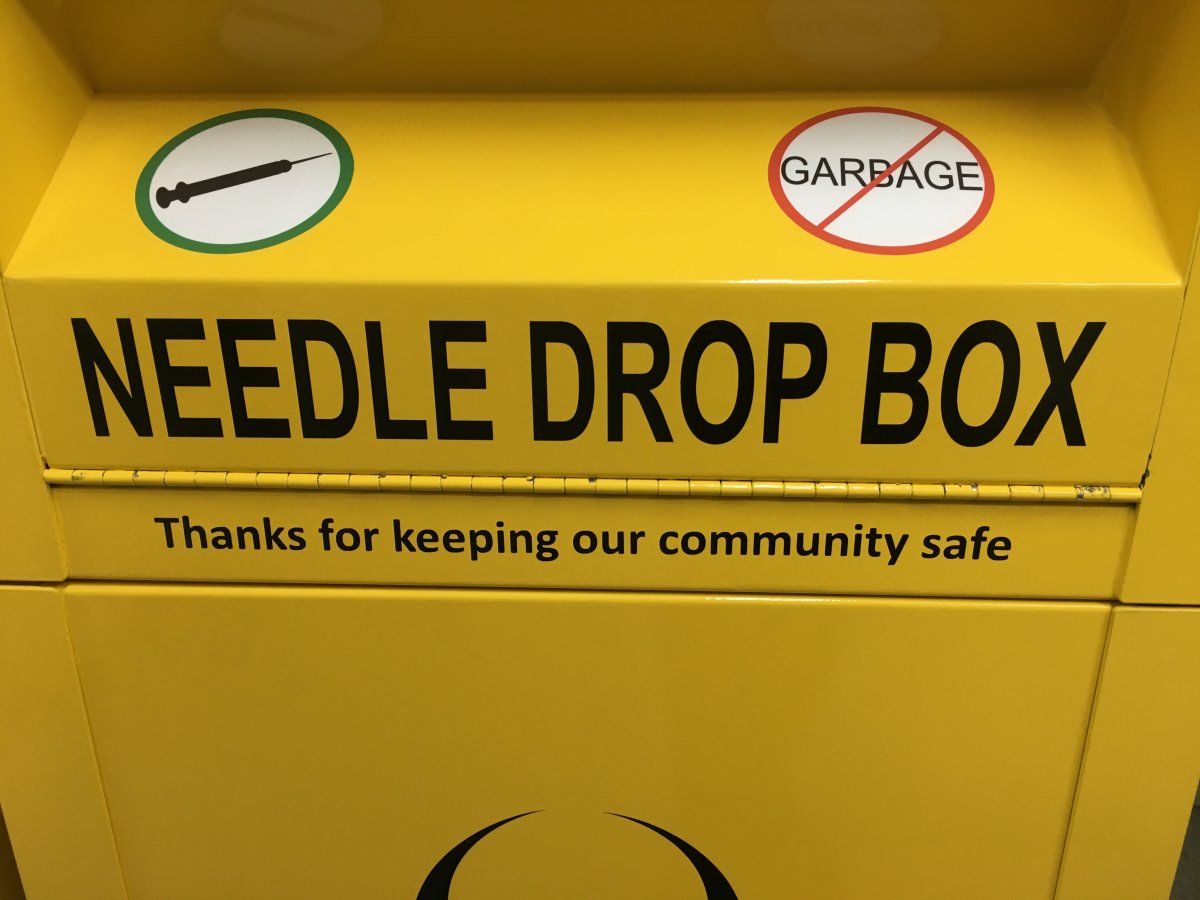 Needle drop boxes in Nova Scotia.