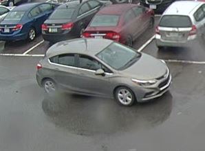 OPP say a man who allegedly used fake ID to open a bank account was last seen driving this vehicle.