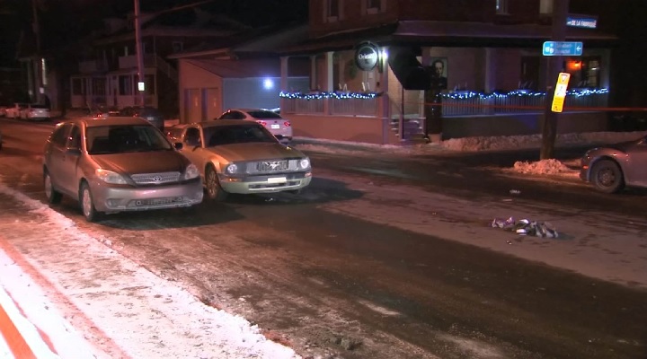 Police are investigating after two pedestrians were injured while crossing de la Fabrique Street in Salaberry-de-Valleyfield on Saturday, Jan. 12, 2019.