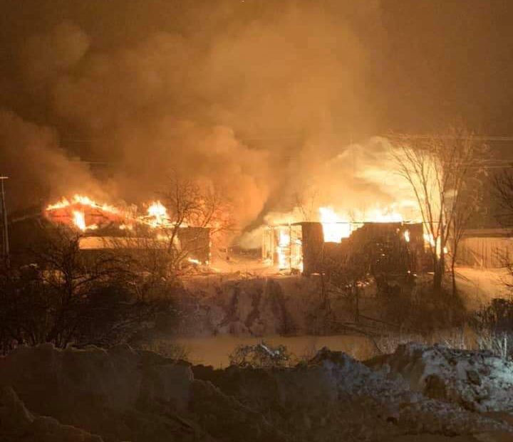 First responders were called to the blaze at the Lavern Heideman and Sons lumber yard on Boundary Road in Pembroke at around 8 p.m. on Wednesday night, OPP say.