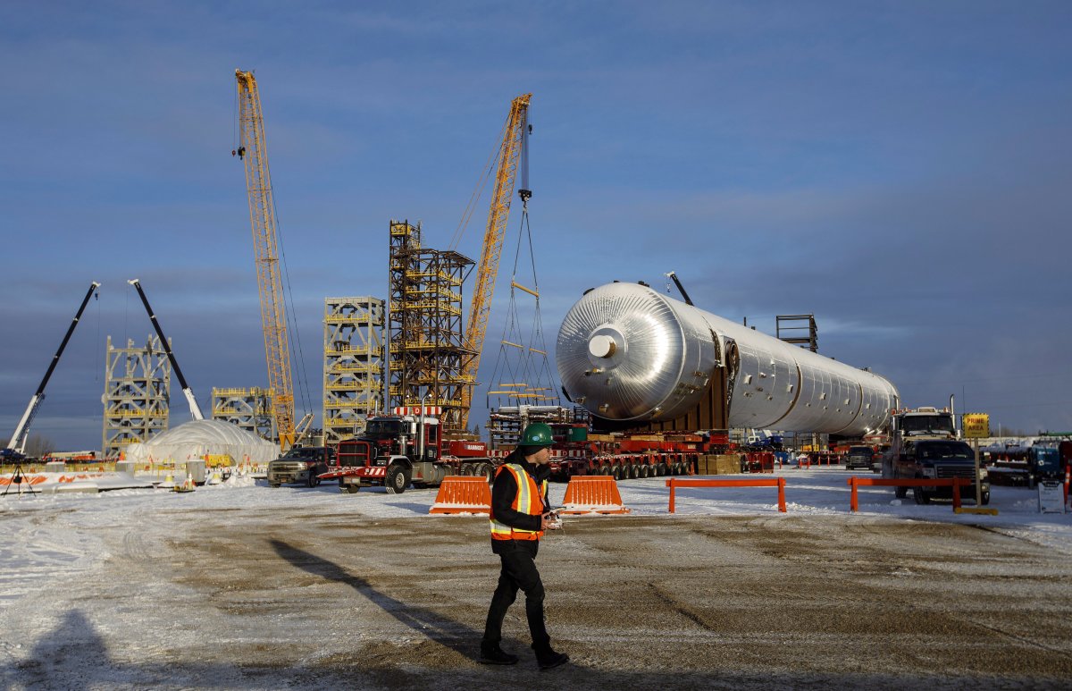Inter Pipeline's Heartland Petrochemical Complex is shown under construction in Fort Saskatchewan, Alta., on Thursday, January 10, 2019. 