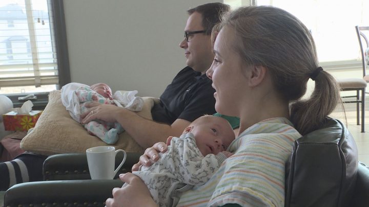 Annie and Darrell Simms are heading home to Fort McMurray with their four new additions.