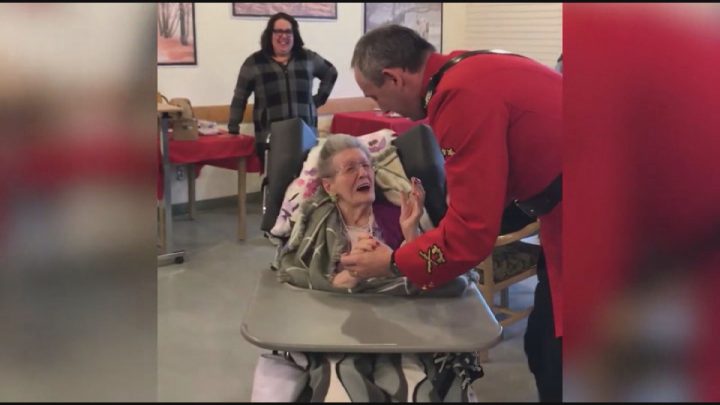 Elsie Shepherd just turned 100 years old had a chance to do something she has always wanted to do — dance with a Mountie.