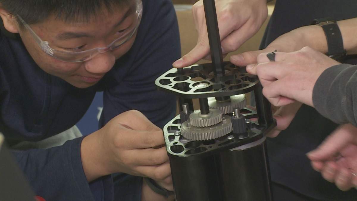 Students at the University of Ontario Institute of Technology in Oshawa, Ont., start designing a bot on Jan. 4 for this weekend's international robot-building competition, Robot in 3 Days. 
