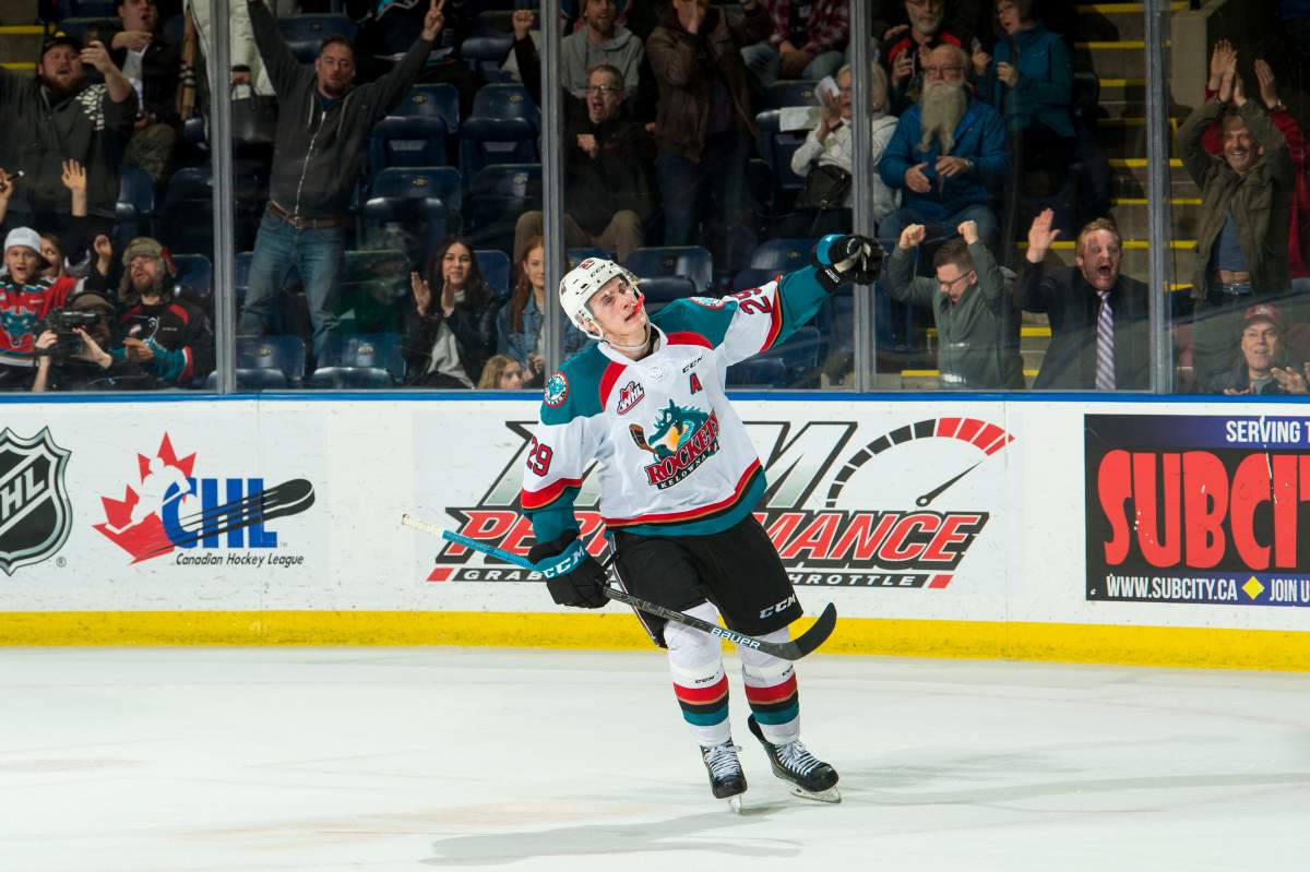Nolan Foote of the Kelowna Rockets is ranked 37th among North American Skaters heading into the NHL Entry Draft.
