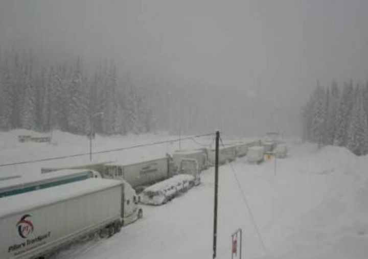 Highway conditions along Rogers Pass.