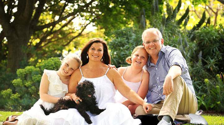 A photo of Australian Prime Minister Scott Morrison and his family that was displayed on his website.