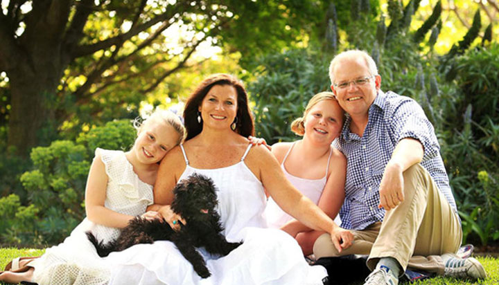 A photo of Australian Prime Minister Scott Morrison and his family that was displayed on his website. 