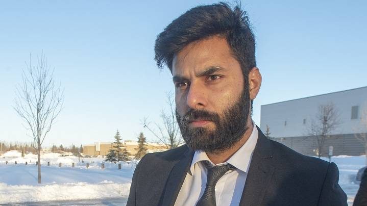 Jaskirat Singh Sidhu, the driver of the truck that struck the bus carrying the Humboldt Broncos hockey team leaves after the second day of sentencing hearings Jan. 29, 2019 in Melfort, Sask.