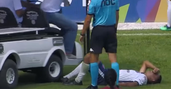 Medical team accidentally runs over injured soccer player’s foot ...