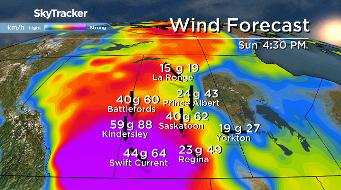 Strong northerly winds kick in on Sunday blowing snow and reducing visibility.