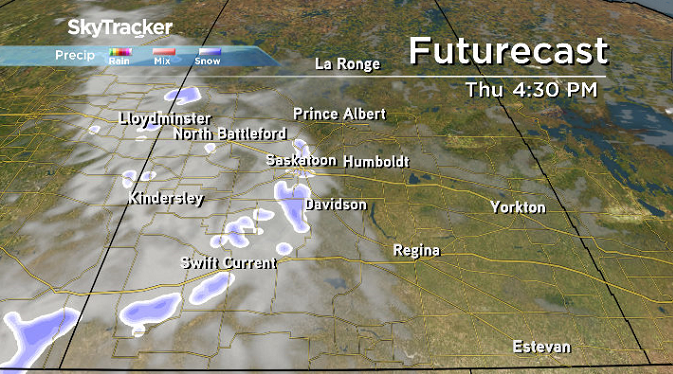 There is a chance of snow later on Thursday as a disturbance ripples through.
