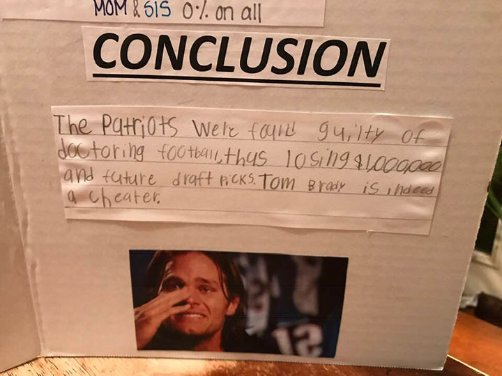 10-year-old boy wins science fair by questioning if Tom Brady is a cheater - image