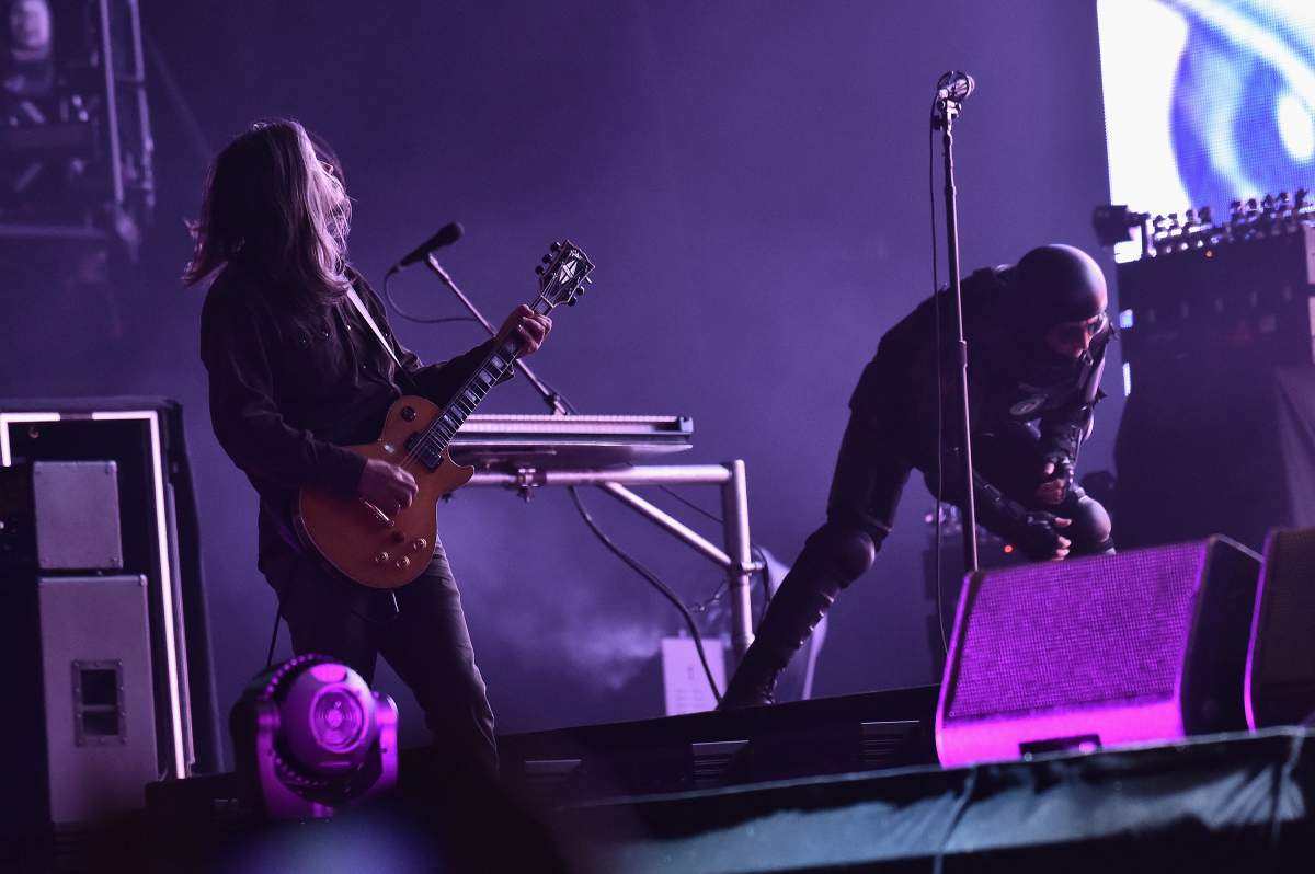 (l-R) Adam Jones and Maynard Keenan of Tool onstage during the 2017 Governors Ball Music Festival on June 4, 2017, in New York City.