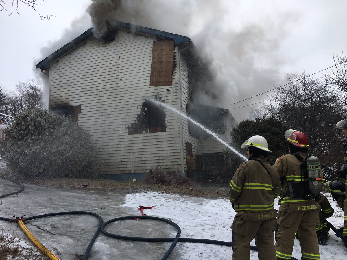 Firefighters battled a fire at a vacant house in Lower Sackville on Tuesday. 