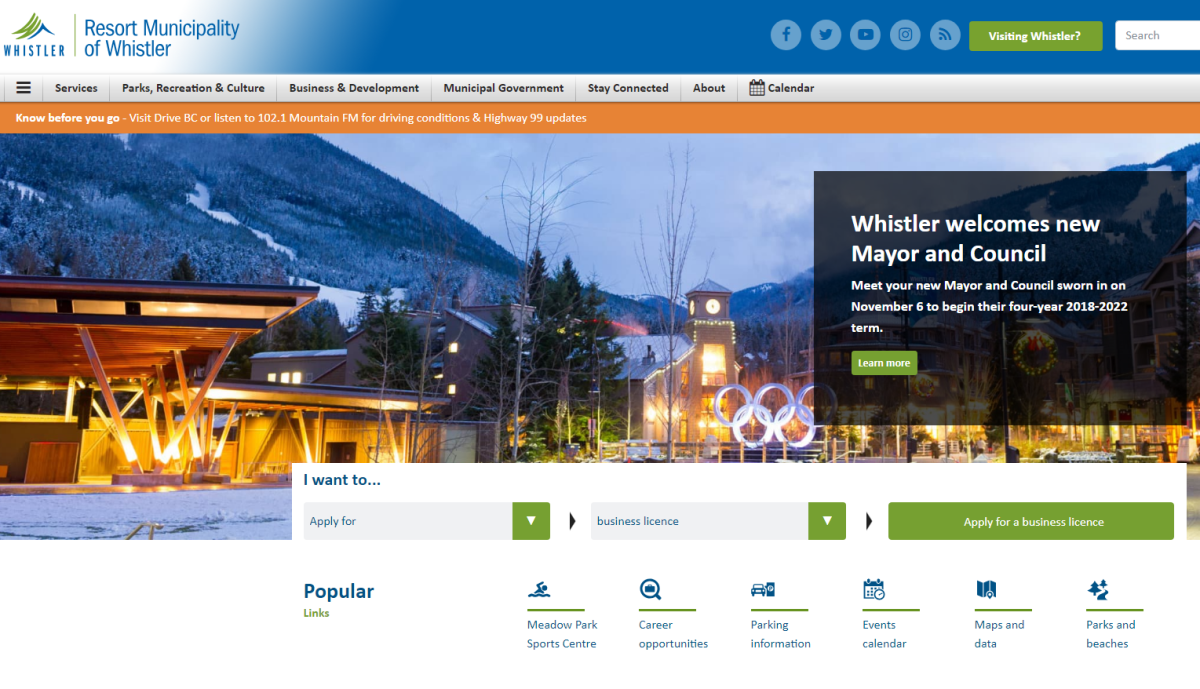 The Resort Municipality of Whistler says some personal information may have been compromised when its website was breached at the end of last month.  