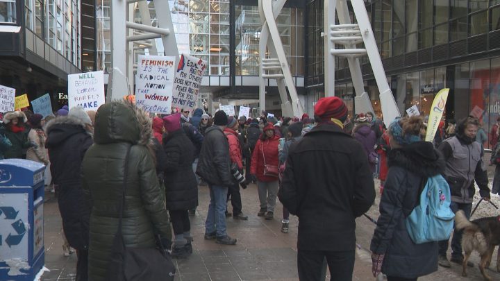 Hundreds brave cold Calgary temperatures for 3rd annual Women’s March ...