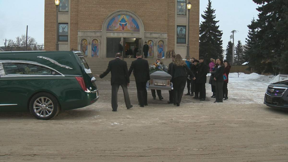 Funeral service for Gene Zwozdesky at Edmonton’s Ukrainian Orthodox Cathedral Wednesday, Jan. 16, 2019.