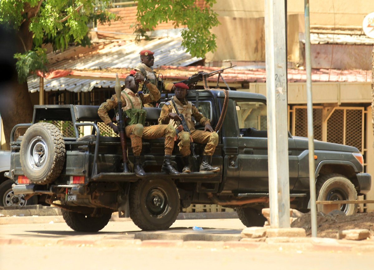 FILE -- Security forces patrol in the streets of Ouagadougou in the aftermath of an alleged terrorist attacks, in the capital Ouagadougou, Burkina Faso, 05 March 2018. 