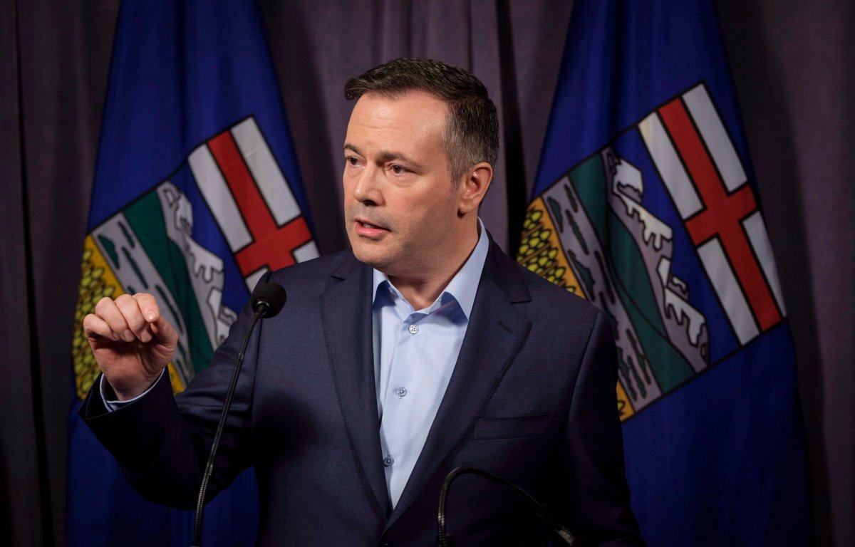 Jason Kenney speaks to the media in Red Deer, Alta., in a photo dated Sunday, May 6, 2018.