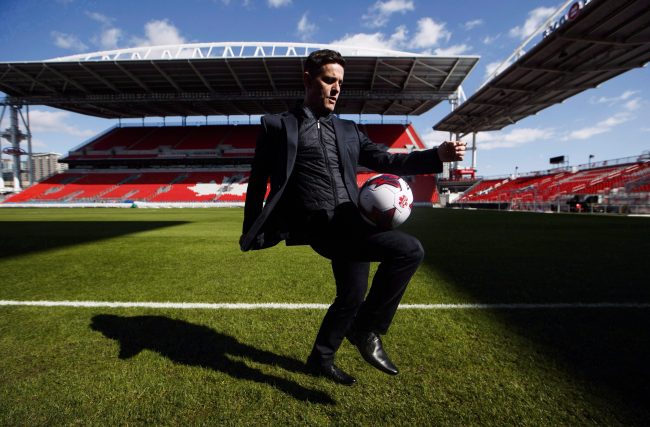 Canada men's national soccer team newly-announced coach John Herdman poses for a picture at BMO Field in Toronto on February 26, 2018. 


