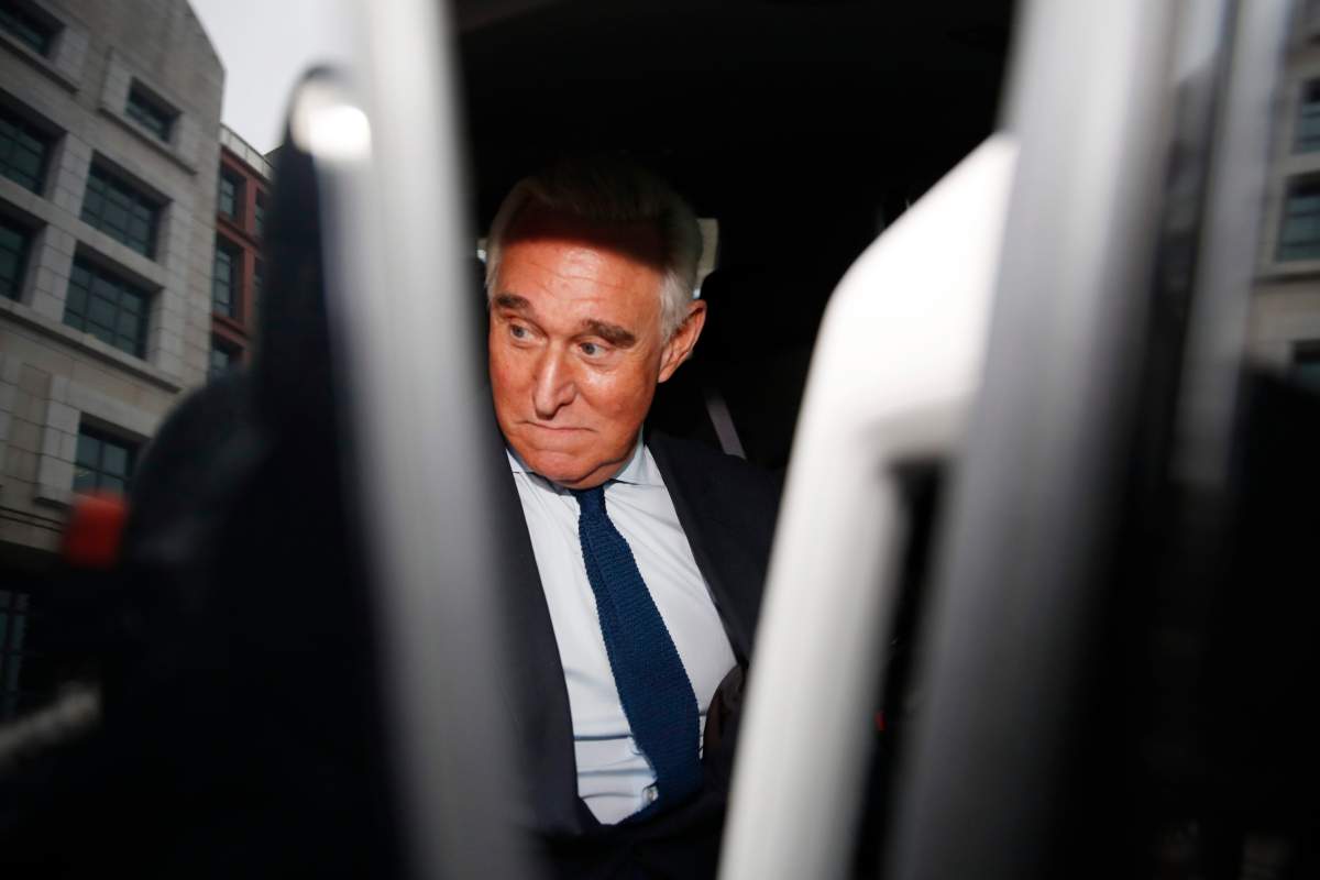 Roger Stone departs Federal Court, Tuesday, Jan. 29, 2019, in Washington. Stone, a longtime adviser and confidant of President Donald Trump, has pleaded not guilty to charges in the Russia investigation.