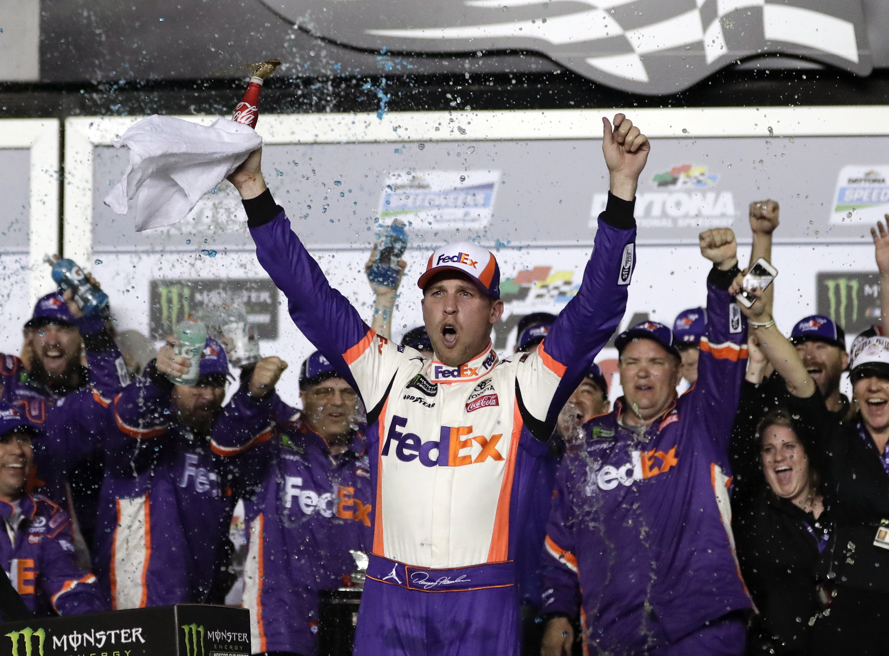 Stray puppy that brought Hamlin bad luck stays after driver advances in NASCAR playoffs