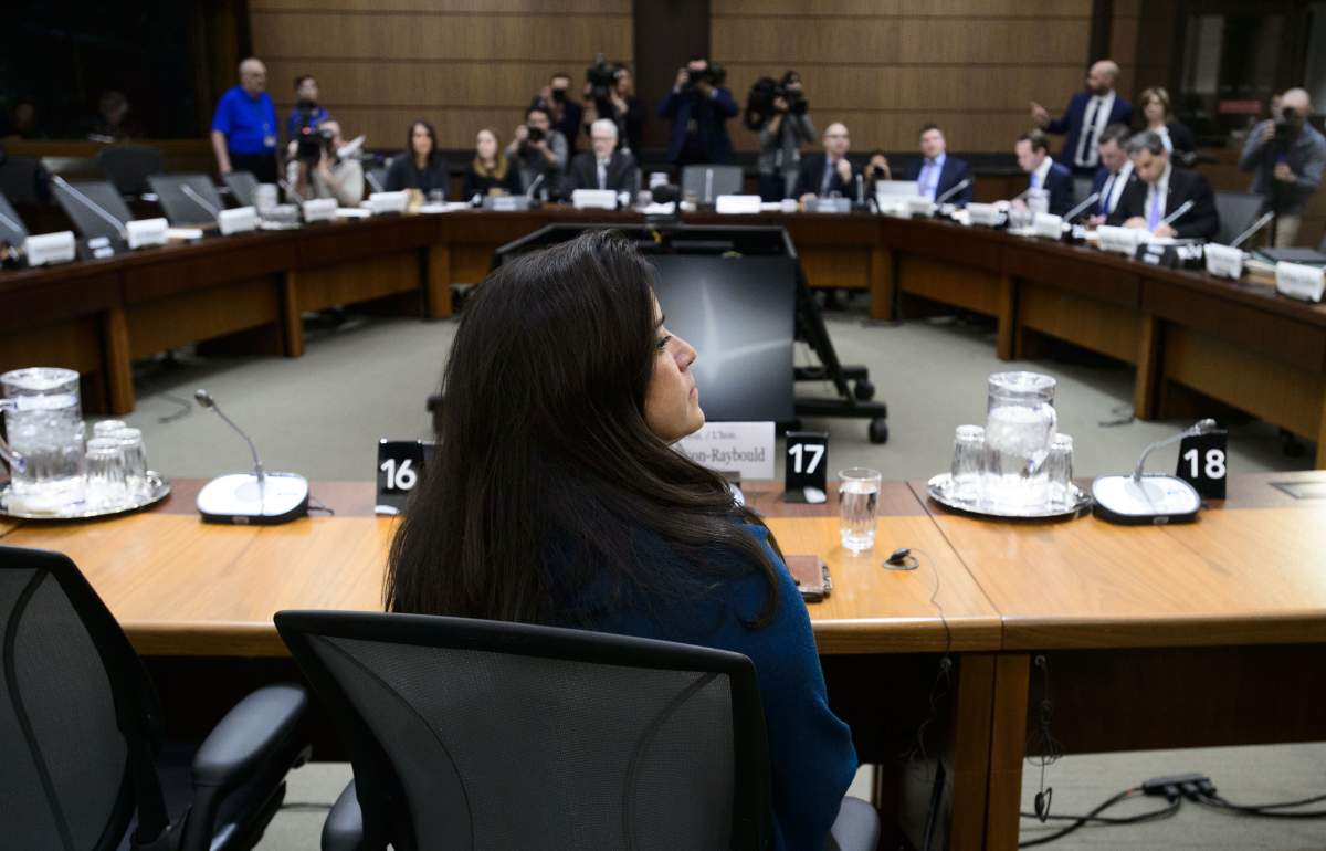 Jody Wilson-Raybould appears at the House of Commons Justice Committee on Parliament Hill in Ottawa on Wednesday, Feb. 27, 2019. THE CANADIAN PRESS/Sean Kilpatrick.