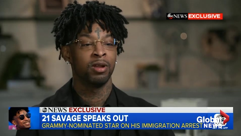 21 Savage rapped about immigration on 'Tonight Show