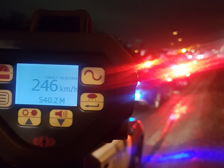 A 19-year-old had his driving licence suspended after police say he was caught driving 246 km/h on Hwy. 403 in Mississauga.