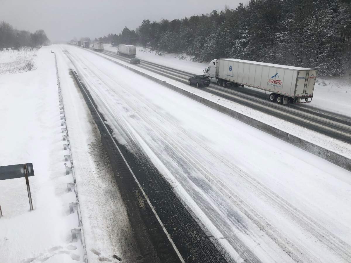 Highway 401 just east of Brighton was closed following multiple collisions on Wednesday morning.