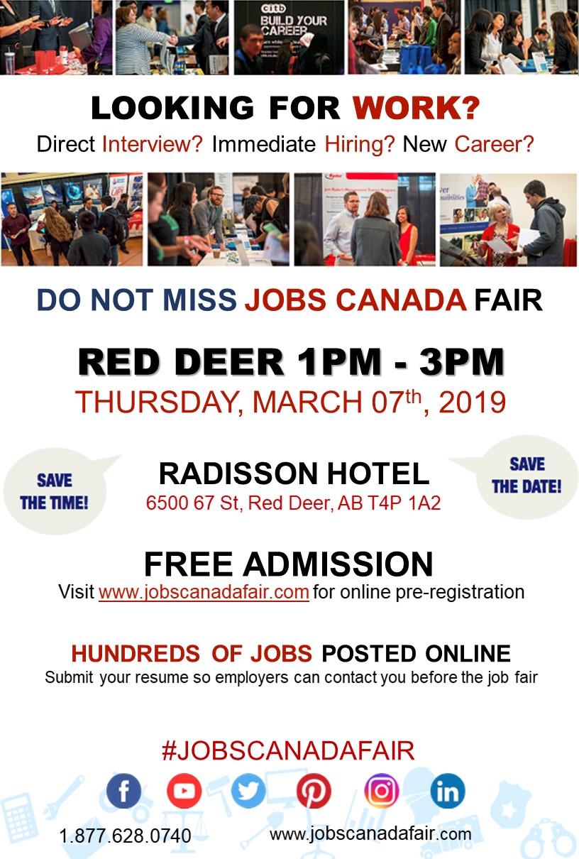 Red Deer Job Fair March 7th 2019 GlobalNews Events