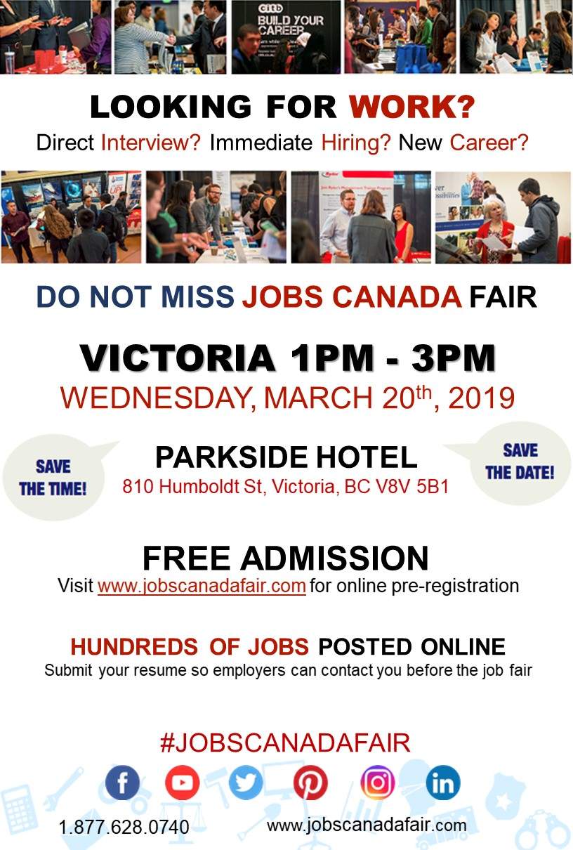 FREE: Victoria Job Fair – March 20th, 2019 - image