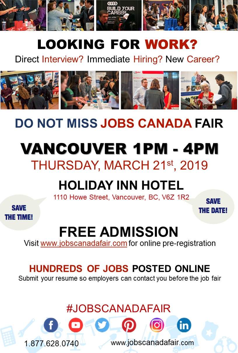VANCOUVER JOB FAIR – MARCH 21ST, 2019 - image