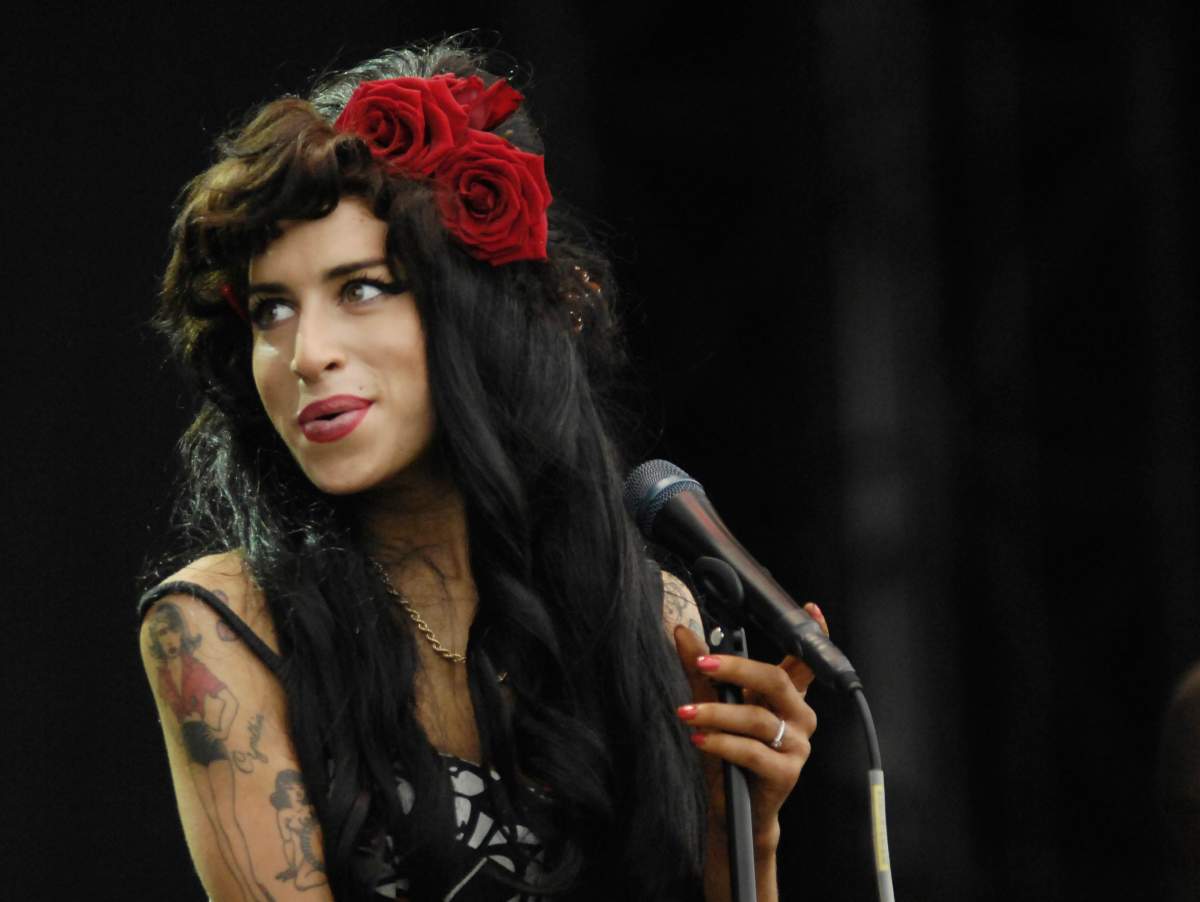 Amy Winehouse performing onstage on Aug. 16.