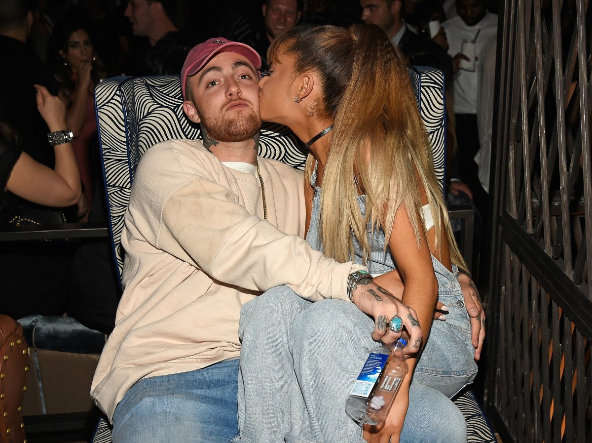 Mac Miller (L) and Ariana Grande attend the 2016 MTV Video Music Awards Republic Records After Party on Aug. 28, 2016, in New York City. 