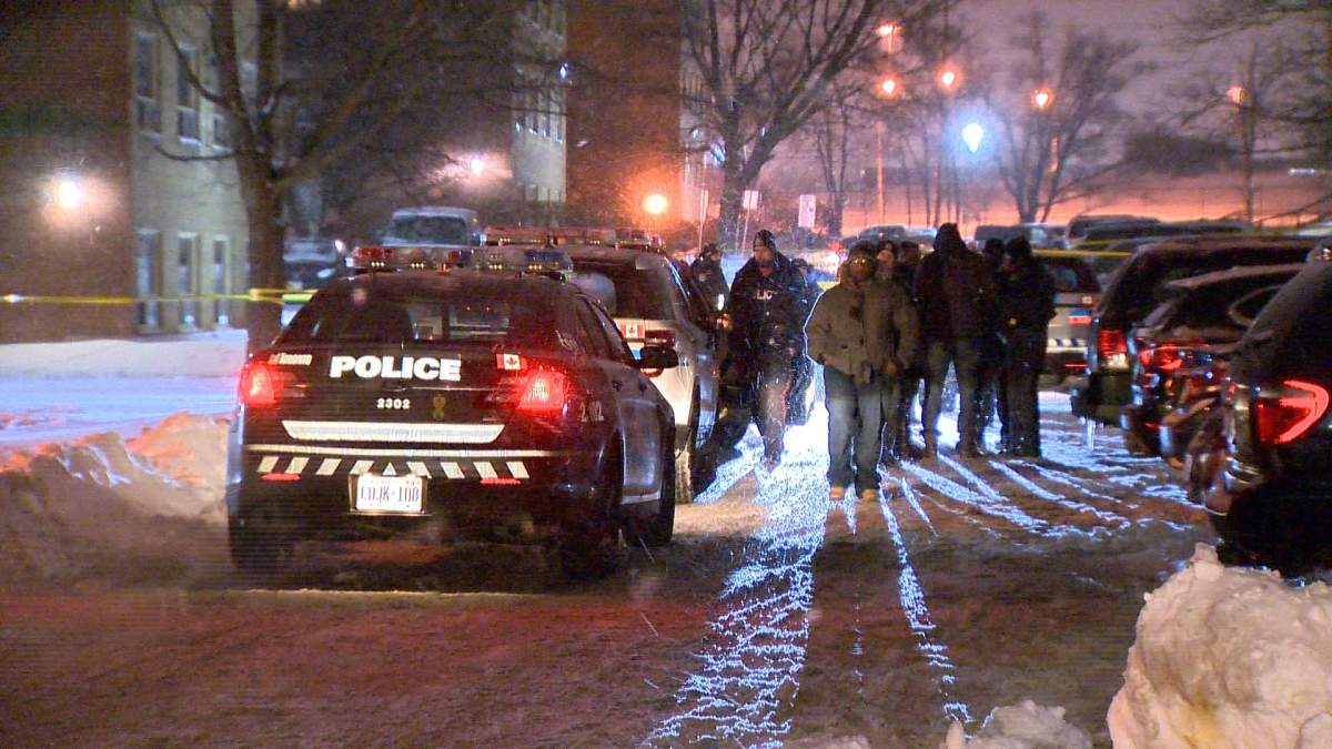The scene of a fatal shooting on Bergamot Avenue in Etobicoke.