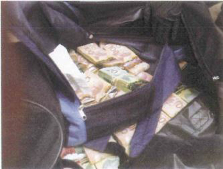 Image of cash seized on April 19, 2016, during OPP traffic stop.