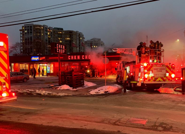 A fire broke out at the Chkn Chop Sunday night. 