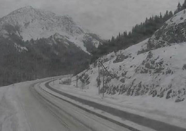 Road conditions at the summit of the Coquihalla Highway on Thursday afternoon, Feb. 14, 2019.
