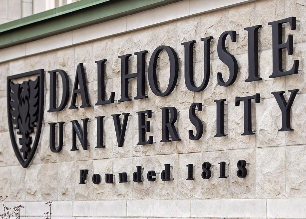 A Dalhousie University sign is seen in Halifax on January 6, 2015.