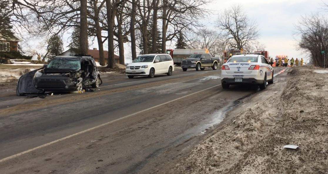 A man was airlifted to a Toronto hospital following a collision on County Road 28 in Bailieboro.